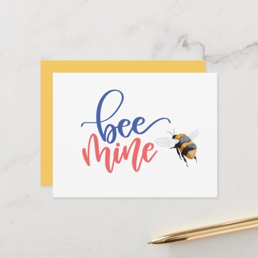 Postale Miel Bee Mine Drôle Carte Saint Valentin (Devant/Arrière en situation)