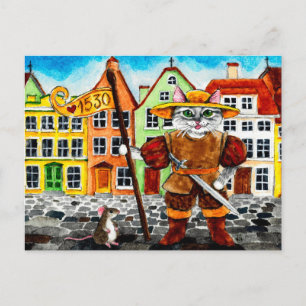 Postale Mignonne de chat Estonian Tallinn folklore carte p