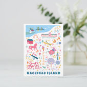 Postale Mignonne Île Mackinac Michigan Carte Choses préfér (Debout devant)