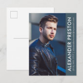 Postale Modèle Acteur Carte photo Comp bleu AP carte posta (Devant / Derrière)