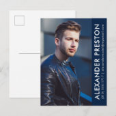 Postale Modèle Acteur Carte photo Comp Dk Blue AP carte po (Devant / Derrière)