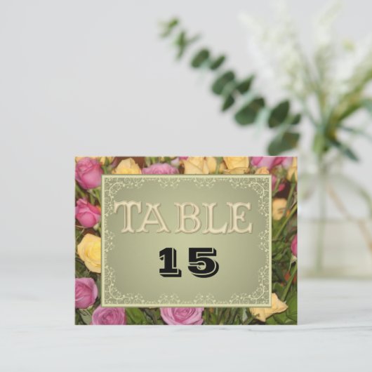 POSTALE MODÈLE CARTE DE TABLE MARIAGE (Debout devant)