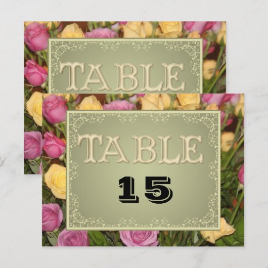 POSTALE MODÈLE CARTE DE TABLE MARIAGE (Devant / Derrière)