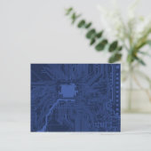 Postale Modèle de carte mère Blue Geek (Debout devant)