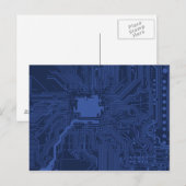 Postale Modèle de carte mère Blue Geek (Devant / Derrière)