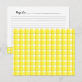 Postale Modèle de la carte de recette jaune (Devant / Derrière)