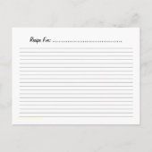 Postale Modèle de la carte de recette jaune (Dos)