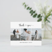 Postale Moderne 3 photo collage mariage carte de remerciem (Debout devant)