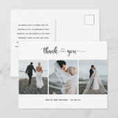 Postale Moderne 3 photo collage mariage carte de remerciem (Devant / Derrière)