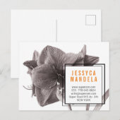 Postale Moderne Amaryllis Fleur Orange Carte de visite Mag (Devant / Derrière)
