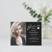 Postale Moderne Élégante Carte de Remise de Diplôme avec P (Debout devant)