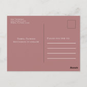 Postale Moderne Enregistrer le Carte photo de date rose (Dos)