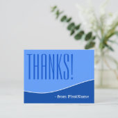 Postale Moderne, personnalisé et chic "Merci !" Carte post (Debout devant)