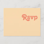 Postale Moderne Rétro | Carte de réponse de mariage Orange (Devant)