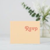 Postale Moderne Rétro | Carte de réponse de mariage Orange (Debout devant)