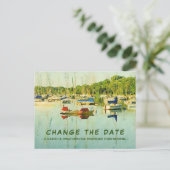 Postale Modifier la date Bateaux à voile sur la carte post (Debout devant)