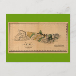Postale Molokai, 1897, Carte Vintage Hawaii
