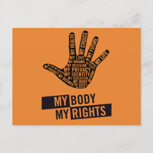 Postale Mon corps Mon choix Droits des femmes Carte postal