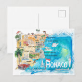 Postale Monaco Monte Carlo Carte illustrée avec des monume (Devant / Derrière)