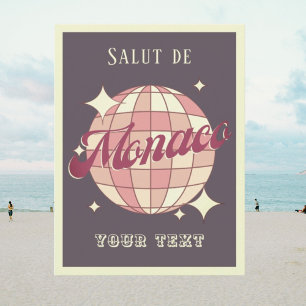 Postale Monaco salade Retro Vintage bleu turquoise Carte p
