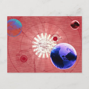 Postale Mondiaux avec carte de l'univers