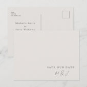 Postale Monogramme de crème moderne Enregistrer la carte p (Devant / Derrière)