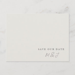 Postale Monogramme de crème moderne Enregistrer la carte p