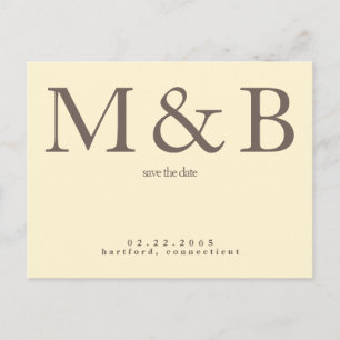 Postale Monogramme Moderne Jaune et Marron Carte de Faire-