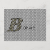 Postale Monogramme Votre Nom B Hydrangea Floral Carte post (Devant)