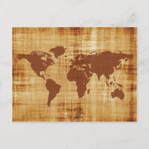 Postale Montage de la carte du monde antique vintage