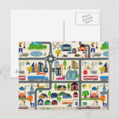 Postale Motif de carte de ville (Devant / Derrière)