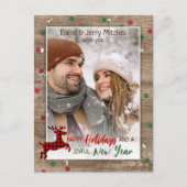 Postale Motif de grain de bois rustique Carte de vœux sais (Devant)