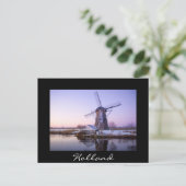 Postale Moulin à froid au lever du soleil, Hollande carte  (Debout devant)