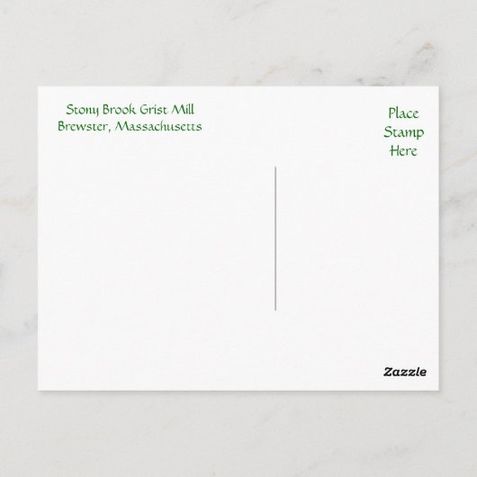 Postale Moulin de Stony Brook - Cape Cod Mass Carte Posta (Dos)