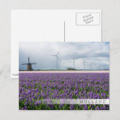 Postale Moulin traditionnel et moderne, carte Holland bar (Devant / Derrière)