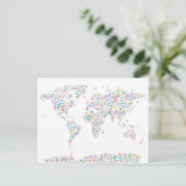 Postale Music Notes Carte du monde (Debout devant)