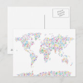 Postale Music Notes Carte du monde (Devant / Derrière)