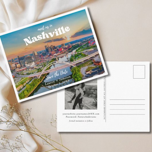 Postale Nashville Wedding Enregistrer la date Carte postal
