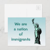 Postale Nation des immigrants Statue de la Liberté Carte p (Devant / Derrière)