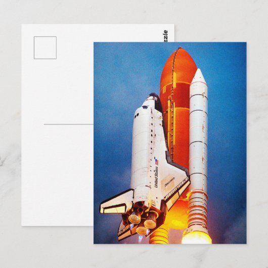 Postale Navette spatiale descendez dans l'espace carte pos (Devant / Derrière)
