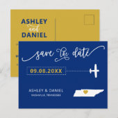 Postale Navy Tennessee Wedding Enregistrer la carte postal (Devant / Derrière)