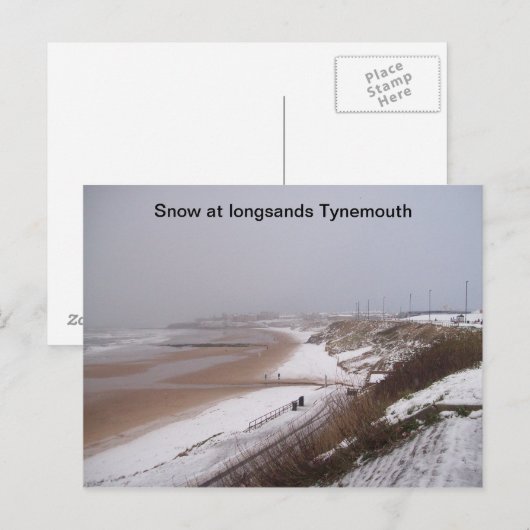 Postale (Neige à long sable Tynemouth Carte postale) (Devant / Derrière)