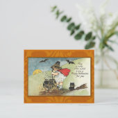 Postale Nice Little Witch Carte Vintage Halloween (Debout devant)