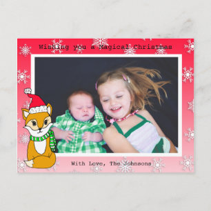 Postale Noël Fox mignonne Carte photo personnalisé