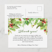 Postale Noël Holly Carte de remerciements de vacances corp (Devant / Derrière)