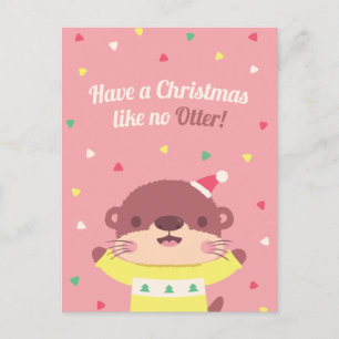 Postale Noël mignon Comme Pas De Pun D'Otter Carte de voeu