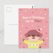 Postale Noël mignon Comme Pas De Pun D'Otter Carte de voeu (Devant / Derrière)