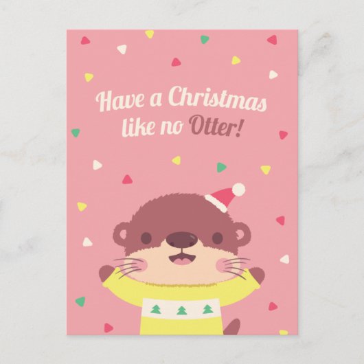 Postale Noël mignon Comme Pas De Pun D'Otter Carte de voeu (Devant)