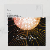 POSTALE NOIR, FÊTE DISCO, DANSE, CARTE DE REMERCIEMENTS D' (Devant / Derrière)