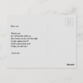 POSTALE NOIR, FÊTE DISCO, DANSE, CARTE DE REMERCIEMENTS D' (Dos)